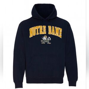 Notre Dame Fighting Irish Navy Hoodie L Captivating Logo Graphic Sweatshirt Unis